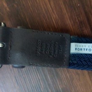 Perry Ellis Webbed leather trim belt